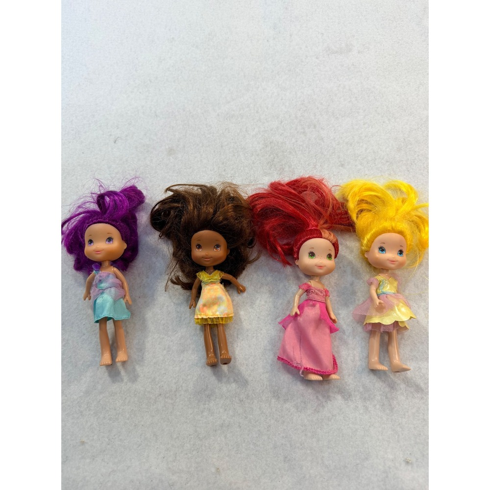 Strawberry Shortcake Mini Doll Lot 6in Strawberry Lemon Orange Plum 2009 Hasbro